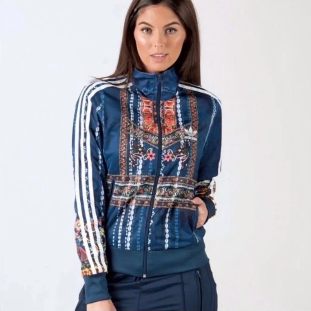 Adidas Women's Navy and Multicolor Bomber Jacket